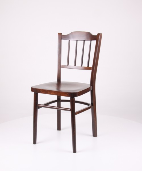 Dunkler Holzstuhl ohne Armlehne � Modell n019